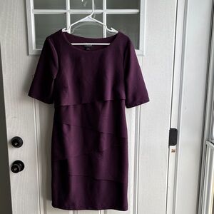 Connected Apparel Rich Purple Midi Dress